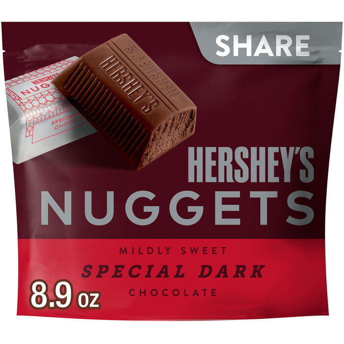 Image of HERSHEY'S NUGGETS SPECIAL DARK Mildly Sweet Chocolate Candy Share Pack, 8.9 oz Packaging