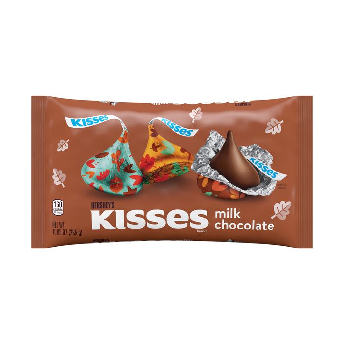 Image of HERSHEY'S KISSES Milk Chocolate Autumn Foils, Individually Wrapped Candy Bag, 10.08 oz Packaging