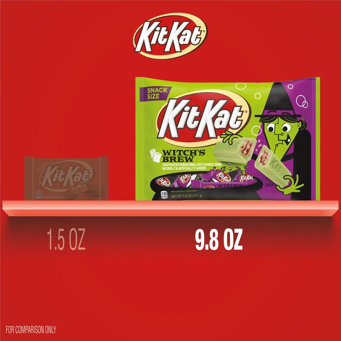 Image of KIT KAT® Witch's Brew Marshmallow Creme Snack Size, Individually Wrapped Wafer Candy Bars Bag, 9.8 oz Packaging