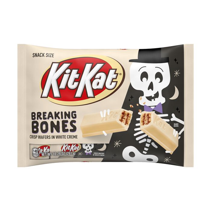 Image of KIT KAT® Breaking Bones White Creme Snack Size, Individually Wrapped Wafer Candy Bars Bag, 10.29 oz Packaging