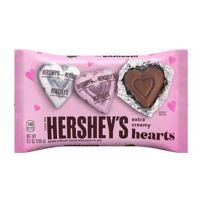 HERSHEY'S Milk Chocolate Hearts, Valentine's Day, Candy Bag, 9.2 oz