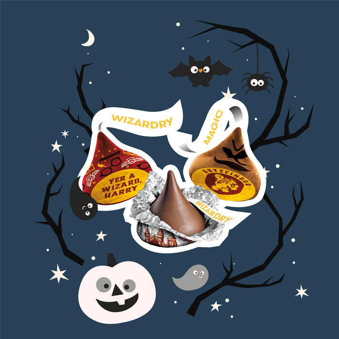 Image of HERSHEY'S KISSES Milk Chocolate Harry Potter, Halloween Candy Bag, 8.5 oz Packaging