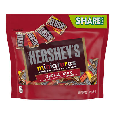 HERSHEY'S Special Dark Chocolate Assorted Miniatures 10.1oz Candy Bag