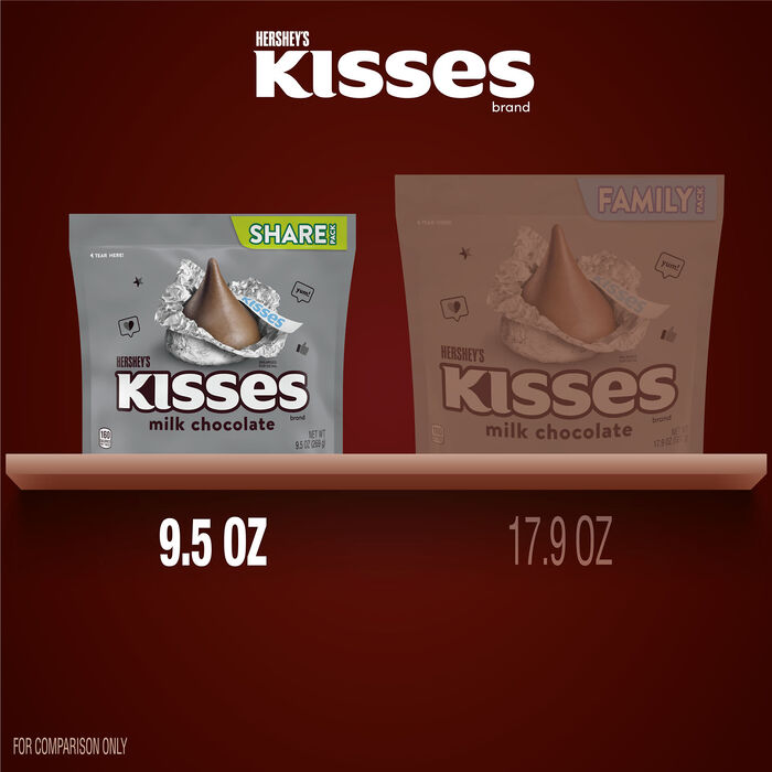 Image of HERSHEY'S KISSES Milk Chocolate Candy Share Pack, 9.5 oz Packaging