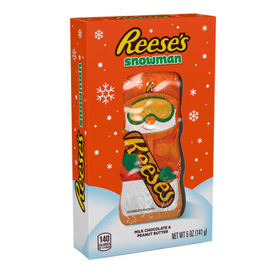 REESE'S Milk Chocolate Peanut Butter Snowman, Christmas Candy Box, 5 oz