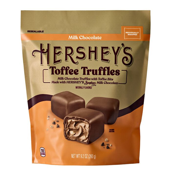 Image of HERSHEY’S Toffee Truffles Candy Bag, 9 oz Packaging