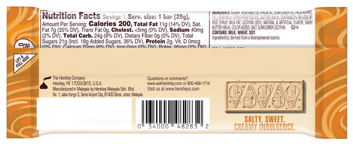 Image of HERSHEY ICE CREAM SHOPPE Salted Caramel Standard Bar 1.38oz Packaging