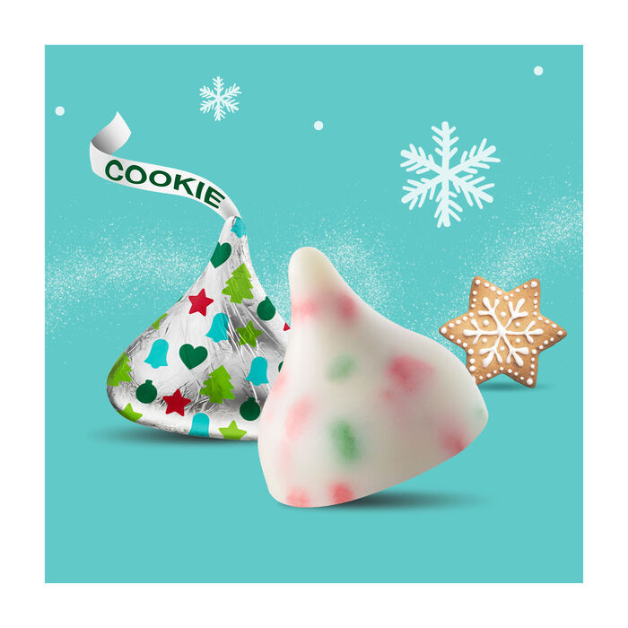 Image of HERSHEY'S KISSES Sugar Cookie Flavored, Christmas , Candy Bag, 8 oz Packaging