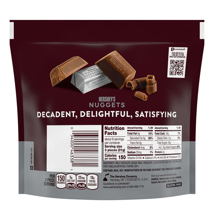 Image of HERSHEY'S NUGGETS Milk Chocolate Candy Share Pack, 9.2 oz Packaging