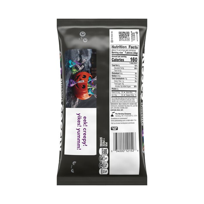 Image of HERSHEY'S KISSES Milk Chocolate Monster Foil, Individually Wrapped Candy Bag, 10 oz Packaging