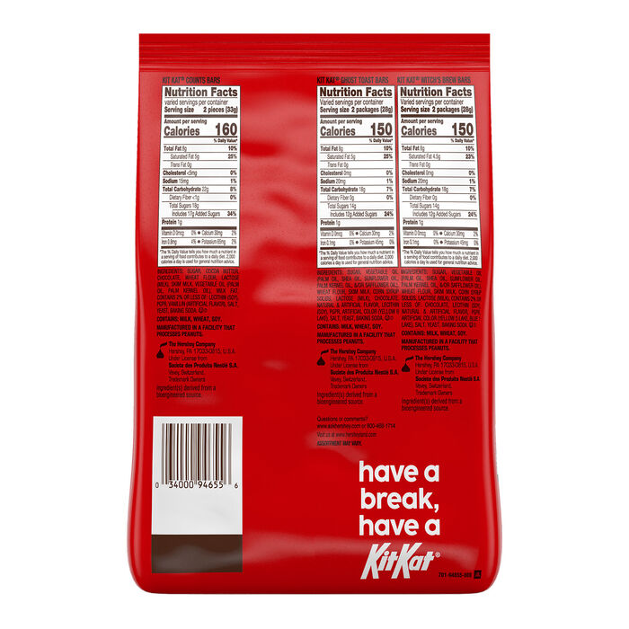 Image of KIT KAT® Assorted Snack Size Halloween Candy, 30.2oz Bag (60 Pieces) Packaging