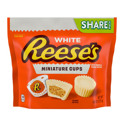 REESE'S Miniatures White Creme Peanut Butter Cups Candy Share Pack, 9.6 oz