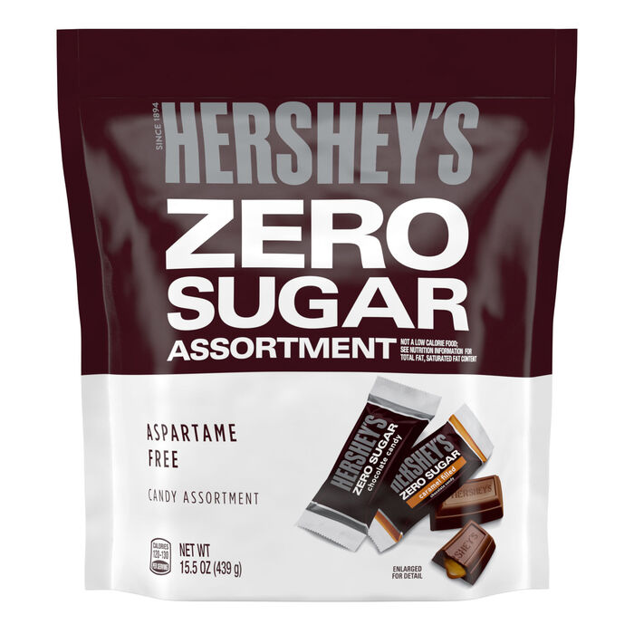Image of HERSHEY'S Zero Sugar Assorted Chocolate Candy Bag, 15.5 oz Packaging