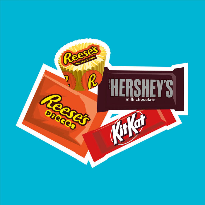 Image of HERSHEY'S, KIT KAT&reg; and REESE'S Miniatures Assorted Flavored Candy Share Pack, 8 oz Packaging