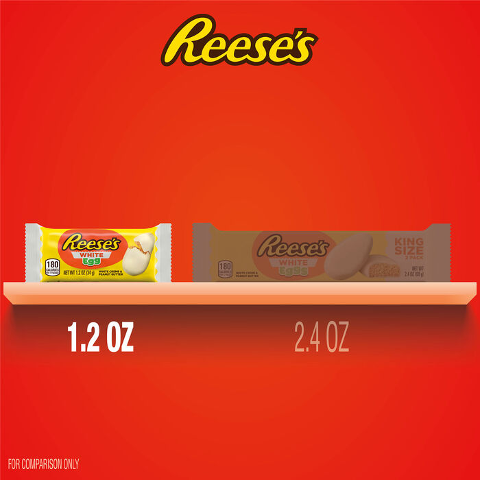Image of REESE'S White Creme Peanut Butter Egg, Easter  Candy  Pack, 1.2 oz Packaging