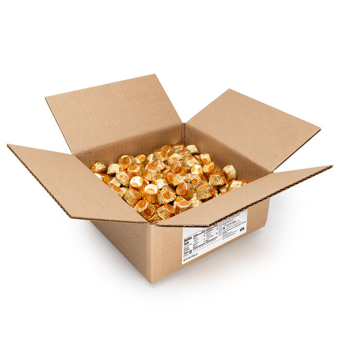 Image of REESE’S Peanut Butter Cups Miniatures 5 lbs. Bulk Candy Box Packaging