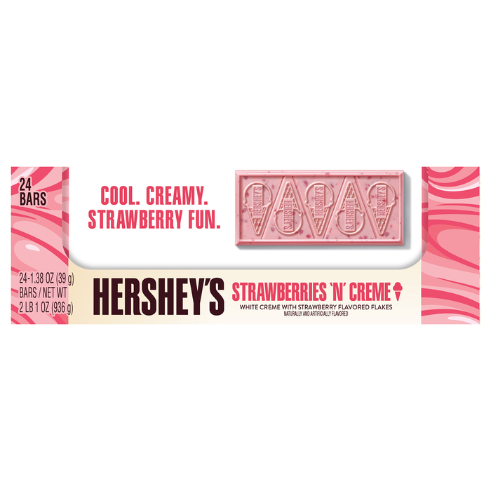 Image of HERSHEY'S Ice Cream Shoppe Strawberries ‘N' Creme Flavored Candy Bar, 1.38 oz. Packaging