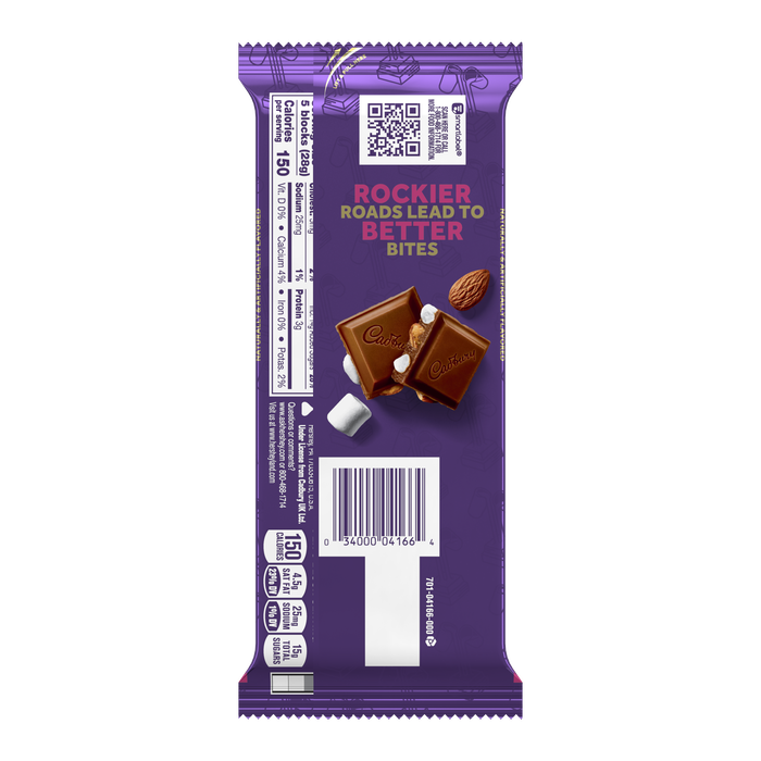 Image of CADBURY DAIRY MILK Rock the Road Chocolate X-Large Bar, 3.5oz Packaging