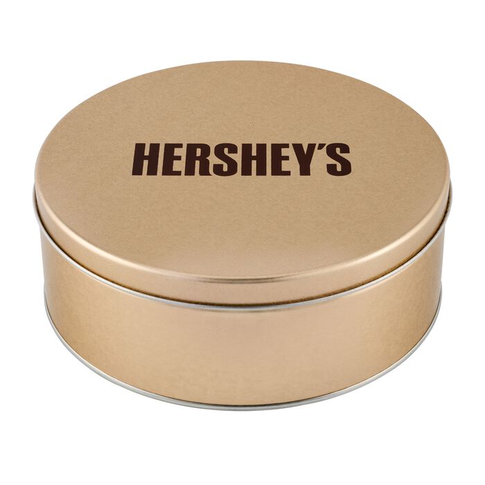 Image of HERSHEY’S Assorted Miniatures Gold Gift Tin, 5 lbs Packaging