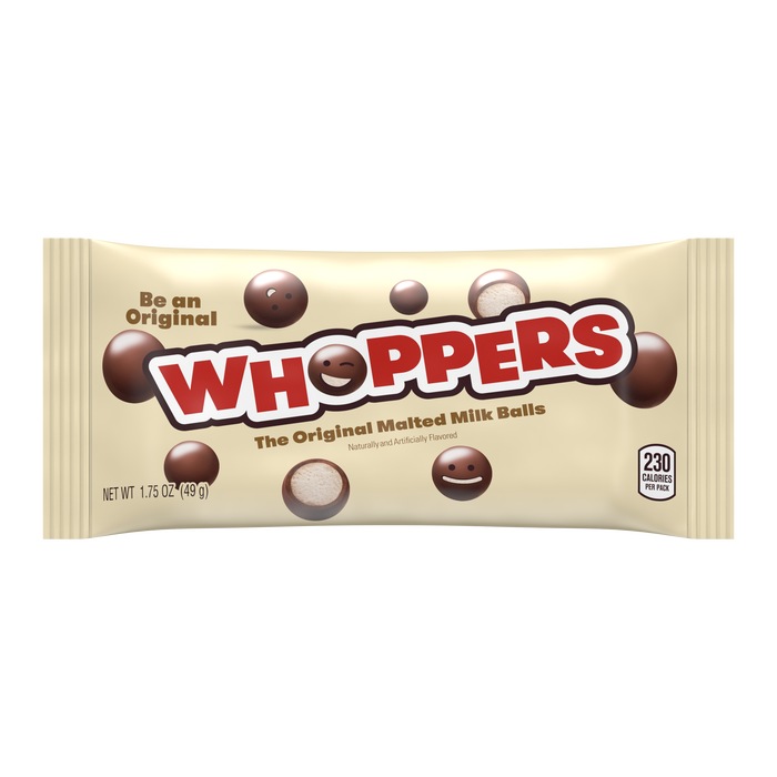 Image of WHOPPERS Malted Milk Balls Candy Packs, 1.75 oz (24 Count) Packaging