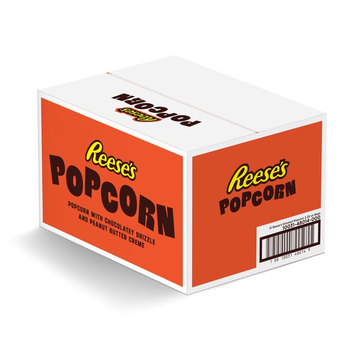 Image of REESE’S Peanut Butter Popcorn 12-Pack Box Packaging