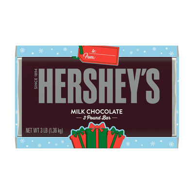 HERSHEY'S Milk Chocolate Christmas Candy Bulk Bar, 3 lb