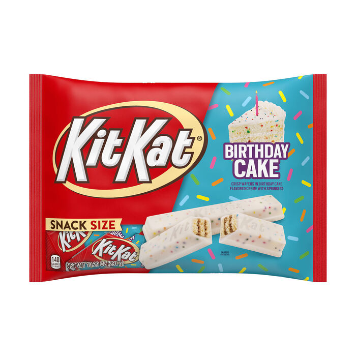 Image of KIT KAT Birthday Cake Snack Size Bag 10.29 oz Packaging