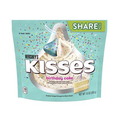 HERSHEY'S KISSES Birthday Cake Candy, 10 oz pack