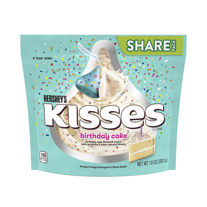 Image of HERSHEY'S KISSES Birthday Cake Candy, 10 oz pack Packaging