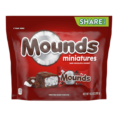 MOUNDS Dark Chocolate Coconut Miniatures 10.30oz Candy Bag