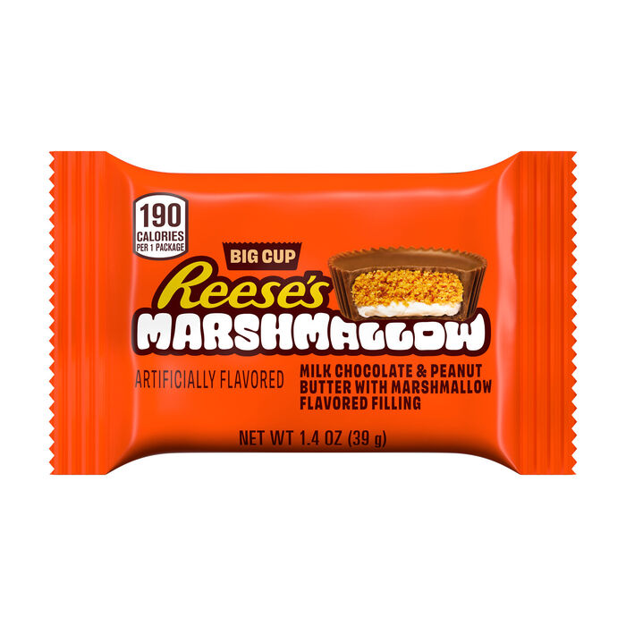 Image of REESE'S Big Cup Marshmallow Milk Chocolate Peanut Butter Cups, 1.4 oz (16 Count) Packaging