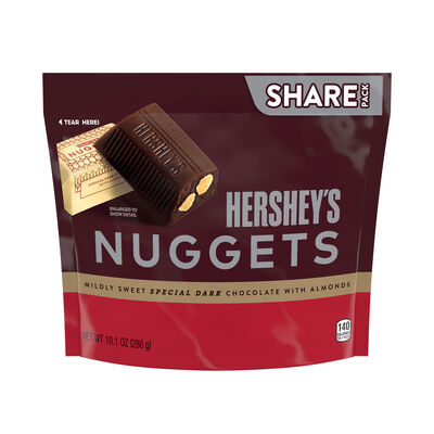 HERSHEY'S NUGGETS SPECIAL DARK Chocolate with Almonds 10.1oz Candy Bag
