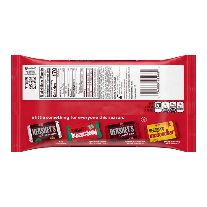 Image of Holiday HERSHEY'S Milk and Dark Chocolate Assorted Miniatures, 9.9 oz. Bag Packaging