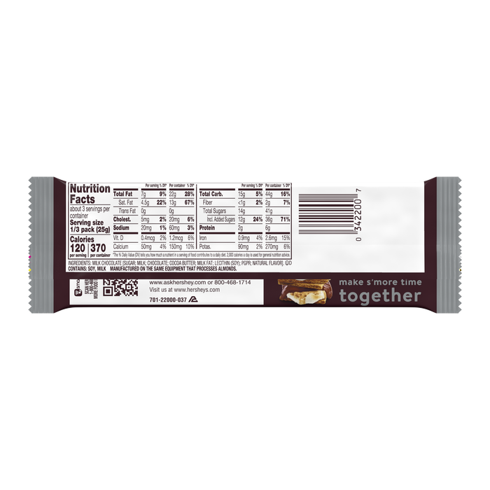 Image of HERSHEY'S Milk Chocolate King Size Candy Bar, 2.6 oz Packaging
