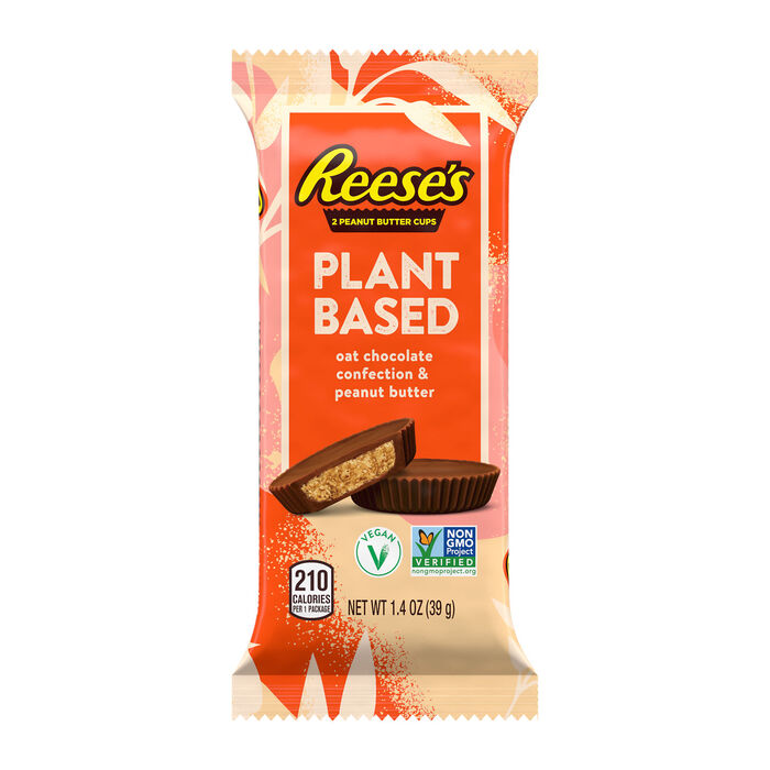 Image of REESE'S Plant Based Oat Milk Chocolate Peanut Butter Cups Standard Size 1.4 oz. Packaging