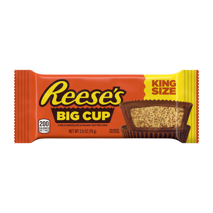 Image of REESE'S Big Cup Milk Chocolate King Size Peanut Butter Cups, 2.8 oz Packaging