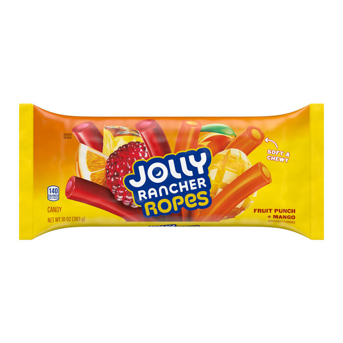 Image of JOLLY RANCHER Ropes Fruit Punch and Mango Flavored Candy Bag, 10 oz Packaging