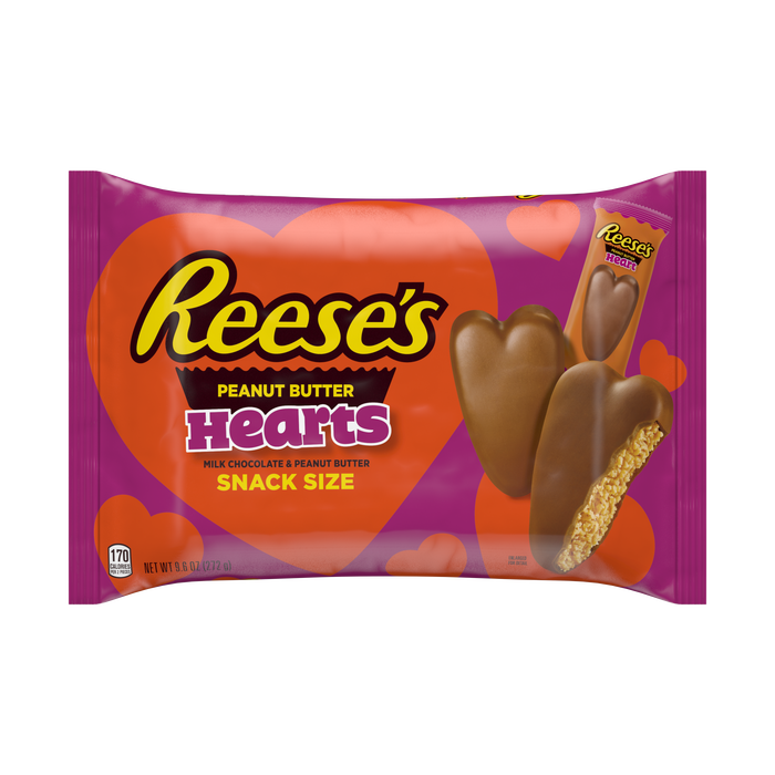 Image of Valentines REESE'S Milk Chocolate Peanut Butter Hearts Bag, 9.6 oz. bag Packaging