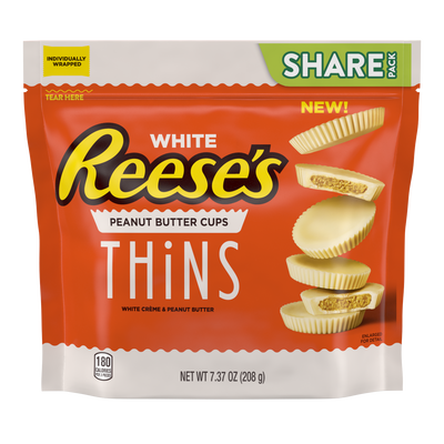 REESE'S THiNS White Crème Snack Size 7.37oz Candy Bag