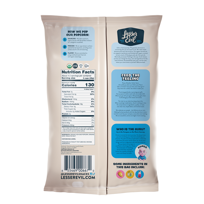 Image of LesserEvil Oh My Gee Popcorn 4.6oz Packaging