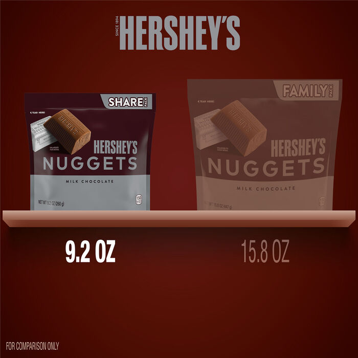 Image of HERSHEY'S NUGGETS Milk Chocolate Candy Share Pack, 9.2 oz Packaging
