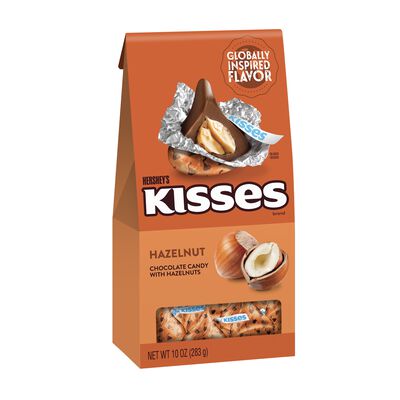HERSHEY'S KISSES Flavors of The World Hazelnut 10oz Pouch