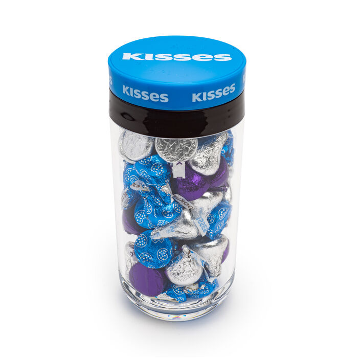 Image of HERSHEY’S KISSES Milk Chocolate, SPECIAL DARK and Cookies 'n' Cream Assortment Filled Tube, 8 oz Packaging