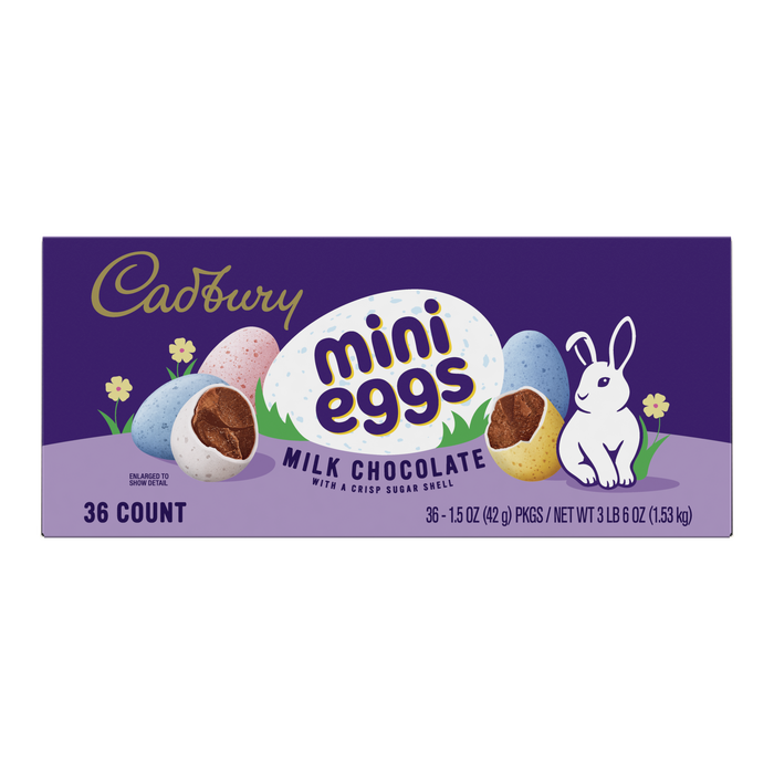 Image of CADBURY MINI Milk Chocolate Eggs, Easter Candy Bag, 1.5 oz (36 Count) Packaging