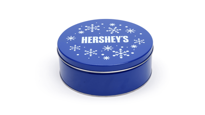 WINTER HERSHEY'S  Milk and Dark Chocolate Assorted Blue Snowflake 2 lbs. Gift Tin