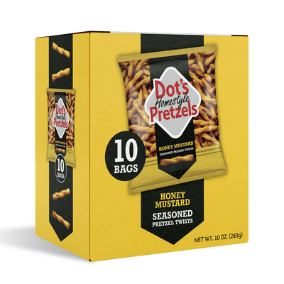 Dot's Homestyle Honey Mustard Seasoned Pretzel Twists, 1 oz Bags (10 Count)