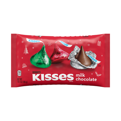 Holiday KISSES with Red, Green and Silver Foils, 10.1 oz. Bag