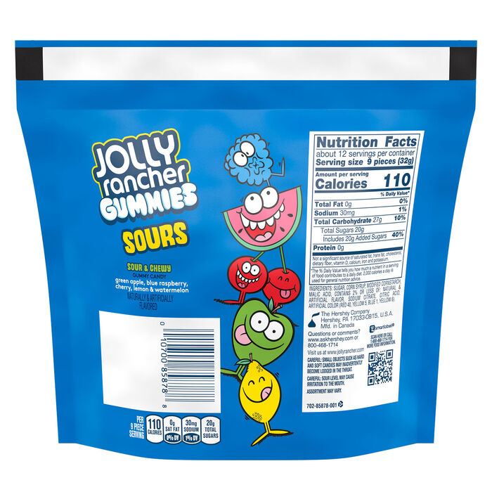 Image of JOLLY RANCHER Sour Gummies Candy Assorted 13oz Candy Bag Packaging