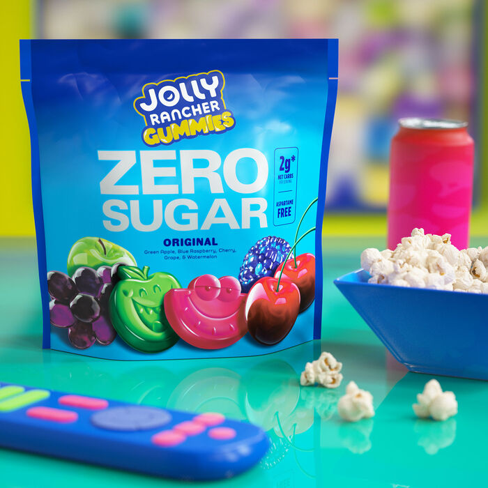 Image of JOLLY RANCHER Gummies Zero Sugar Assorted Fruit Flavored Candy Bag, 4.9 oz Packaging
