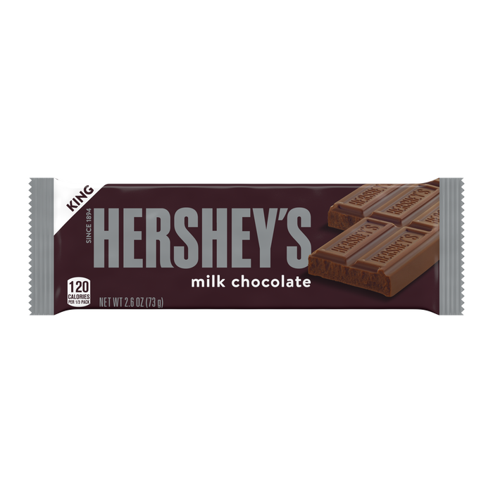 Image of HERSHEY'S Milk Chocolate King Size Candy Bar, 2.6 oz Packaging